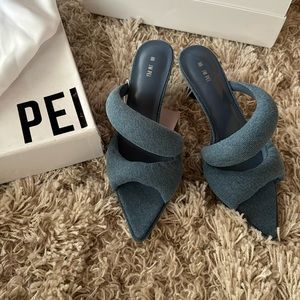 New JW PEI SARA MULE DENIM heels - BLUE size 38